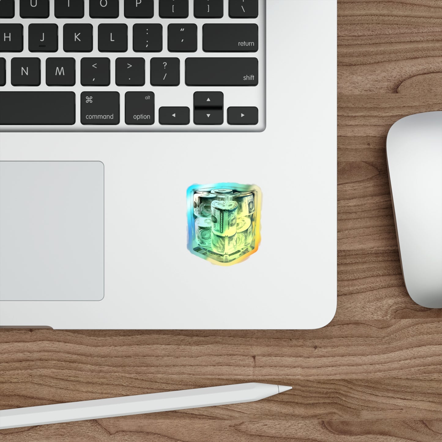 Cash in a Cup Holographic Sticker