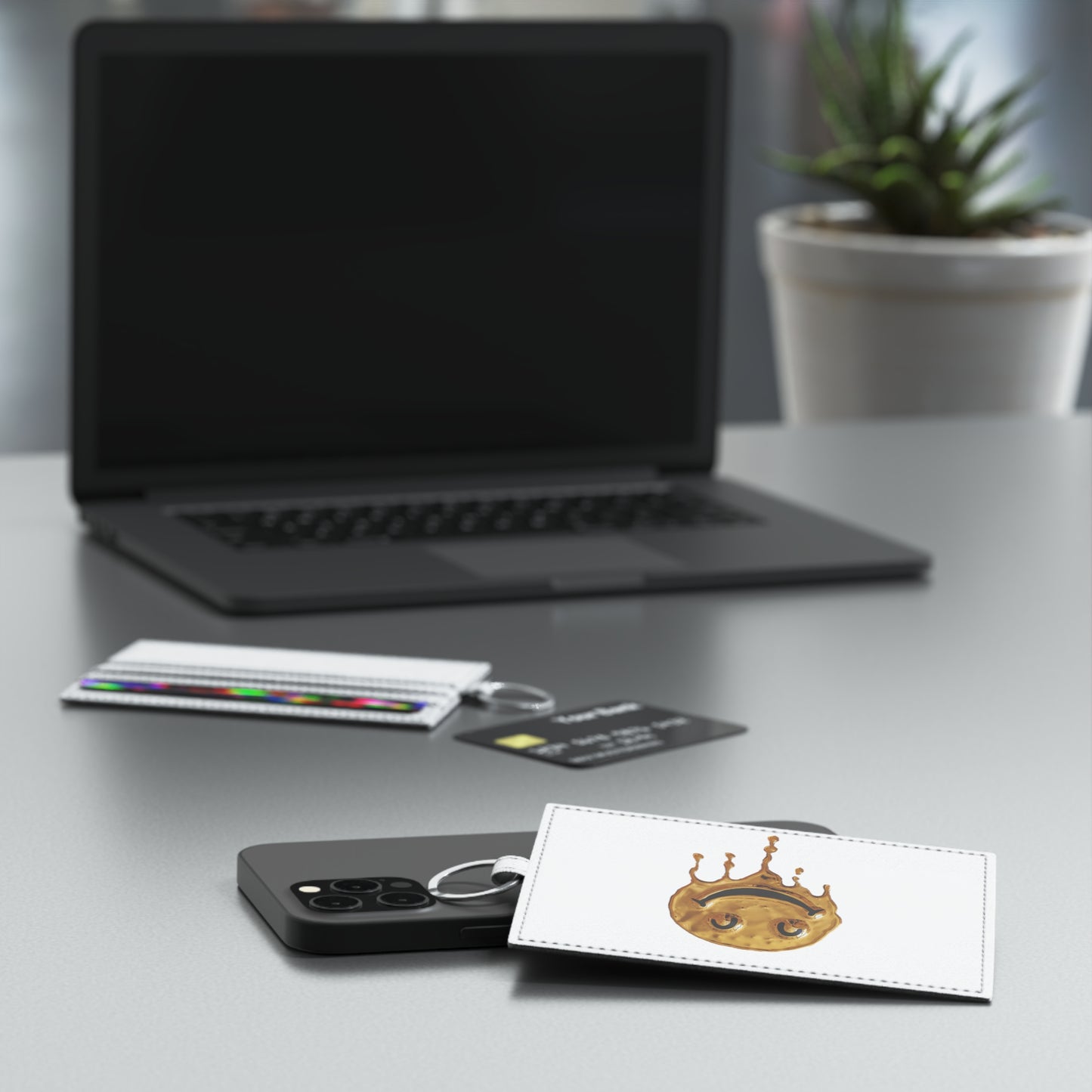 Liquid Smile Saffiano Leather Card Holder