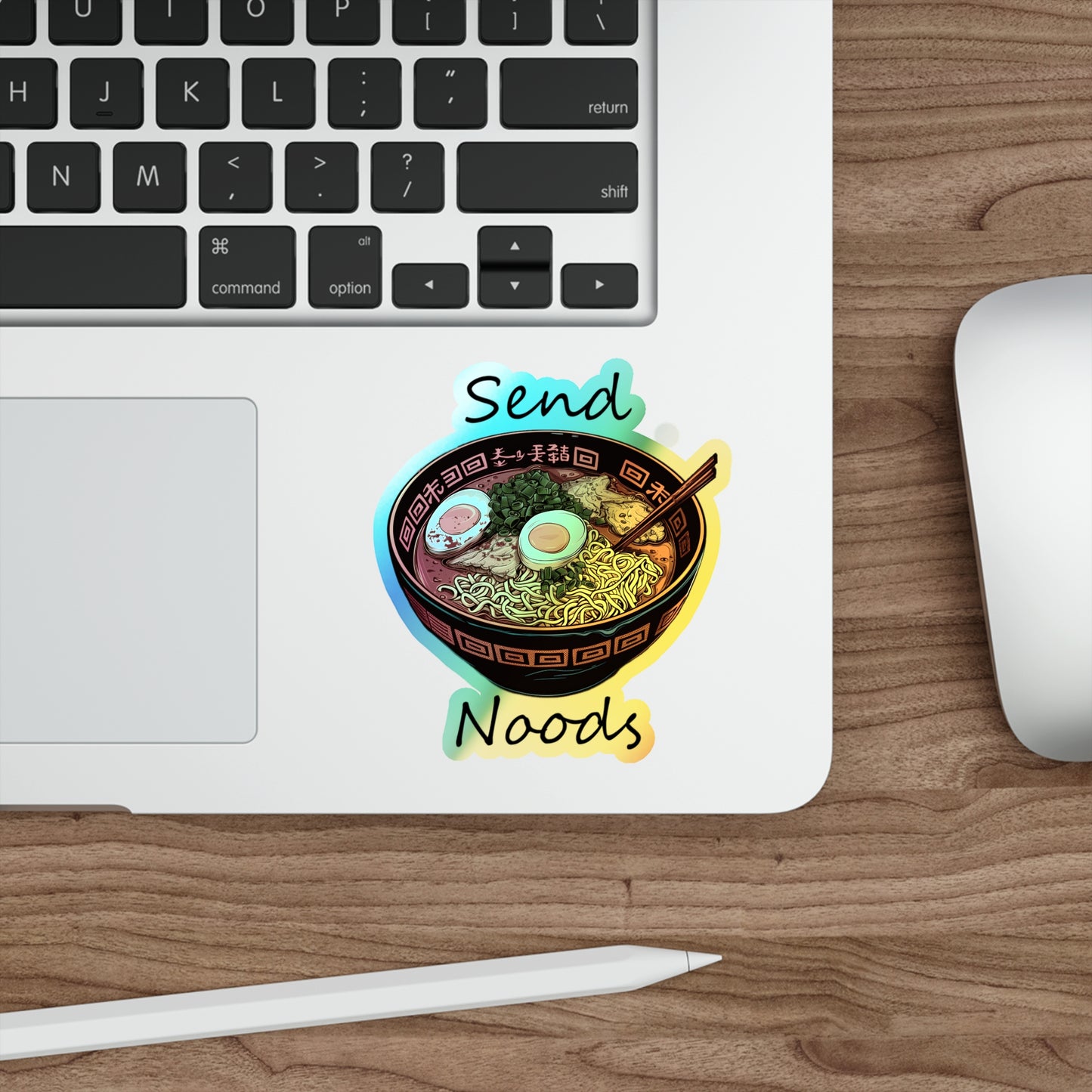 Holographic Send Noods Sticker