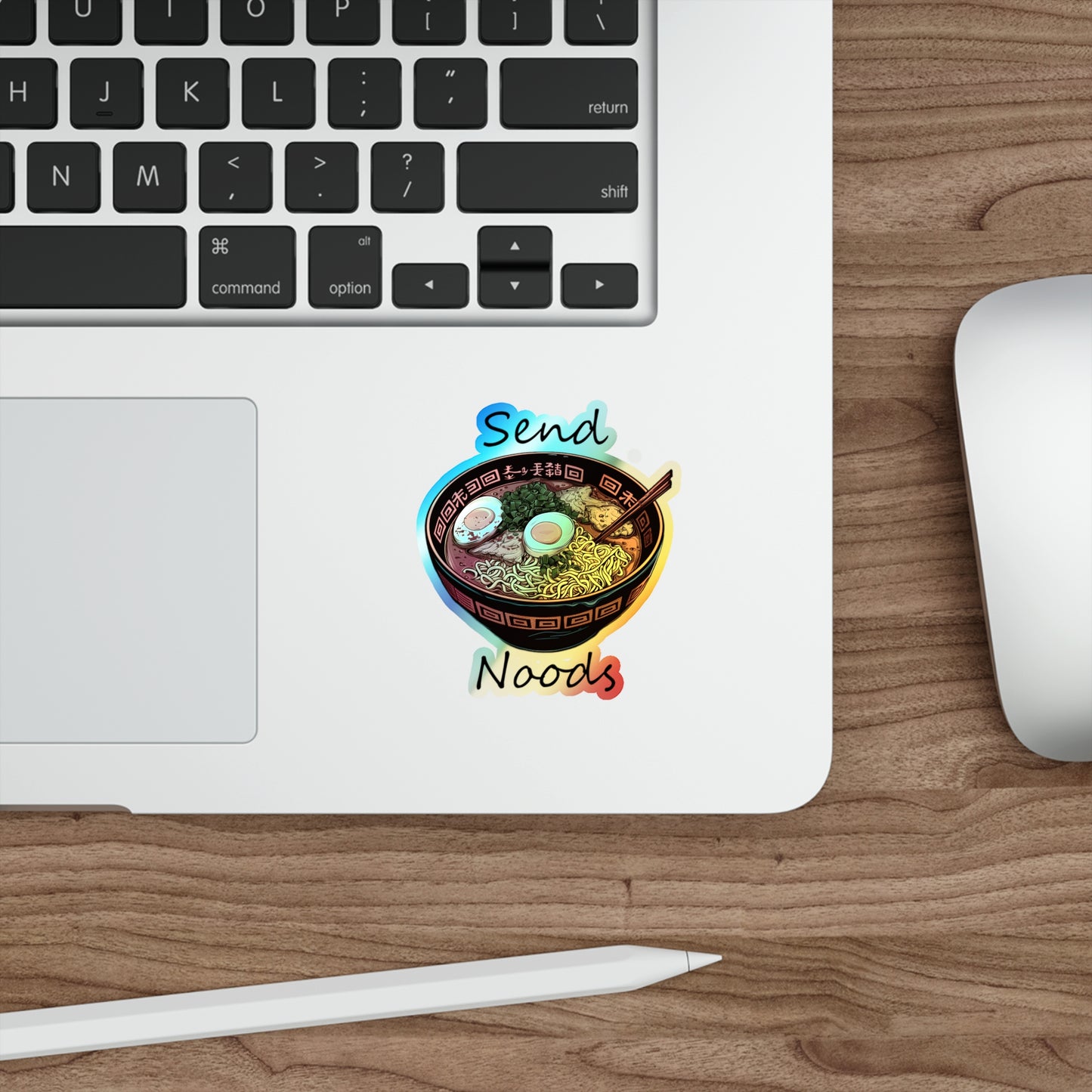 Holographic Send Noods Sticker