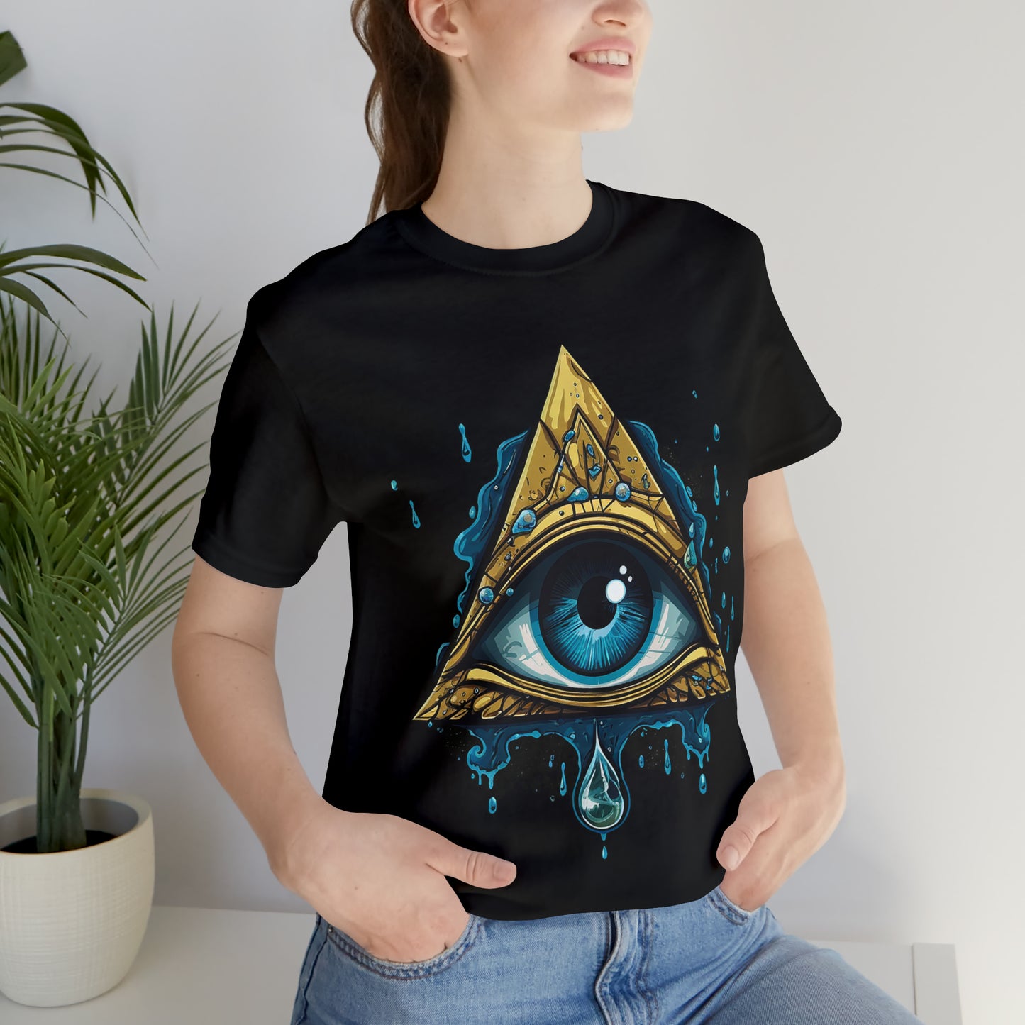 "Enigmatic Gaze" Unisex Jersey Short Sleeve Tee