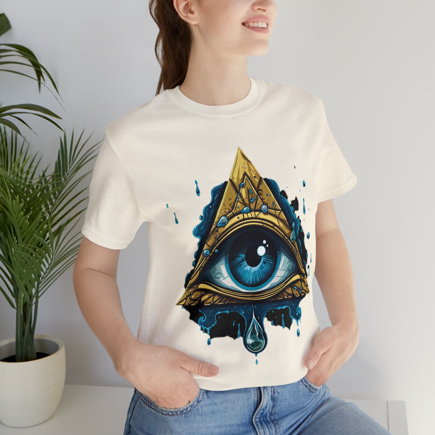 "Enigmatic Gaze" Unisex Jersey Short Sleeve Tee