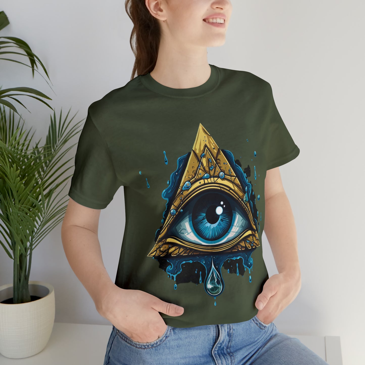 "Enigmatic Gaze" Unisex Jersey Short Sleeve Tee