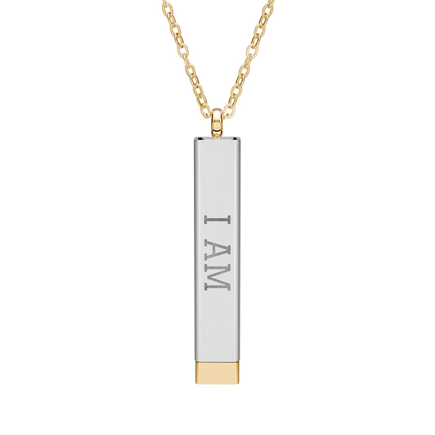 I AM Enough Hidden Message Necklace – Affirmation Pendant (18K Gold / Stainless Steel)
