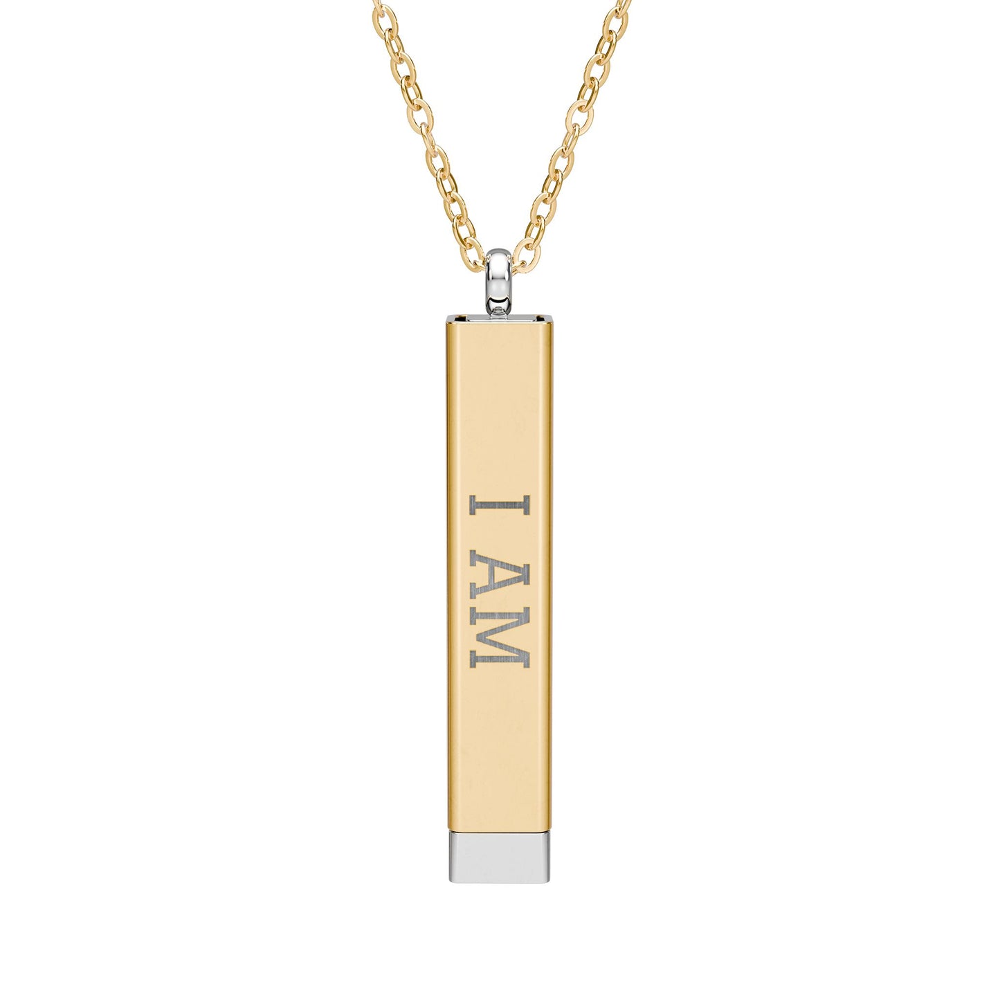 I AM Enough Hidden Message Necklace – Affirmation Pendant (18K Gold / Stainless Steel)
