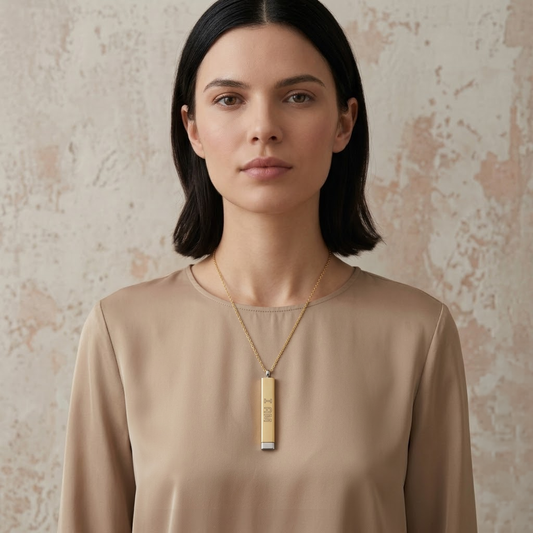 I AM Blessed Hidden Message Necklace – Manifestation Pendant (18K Gold / Stainless Steel)