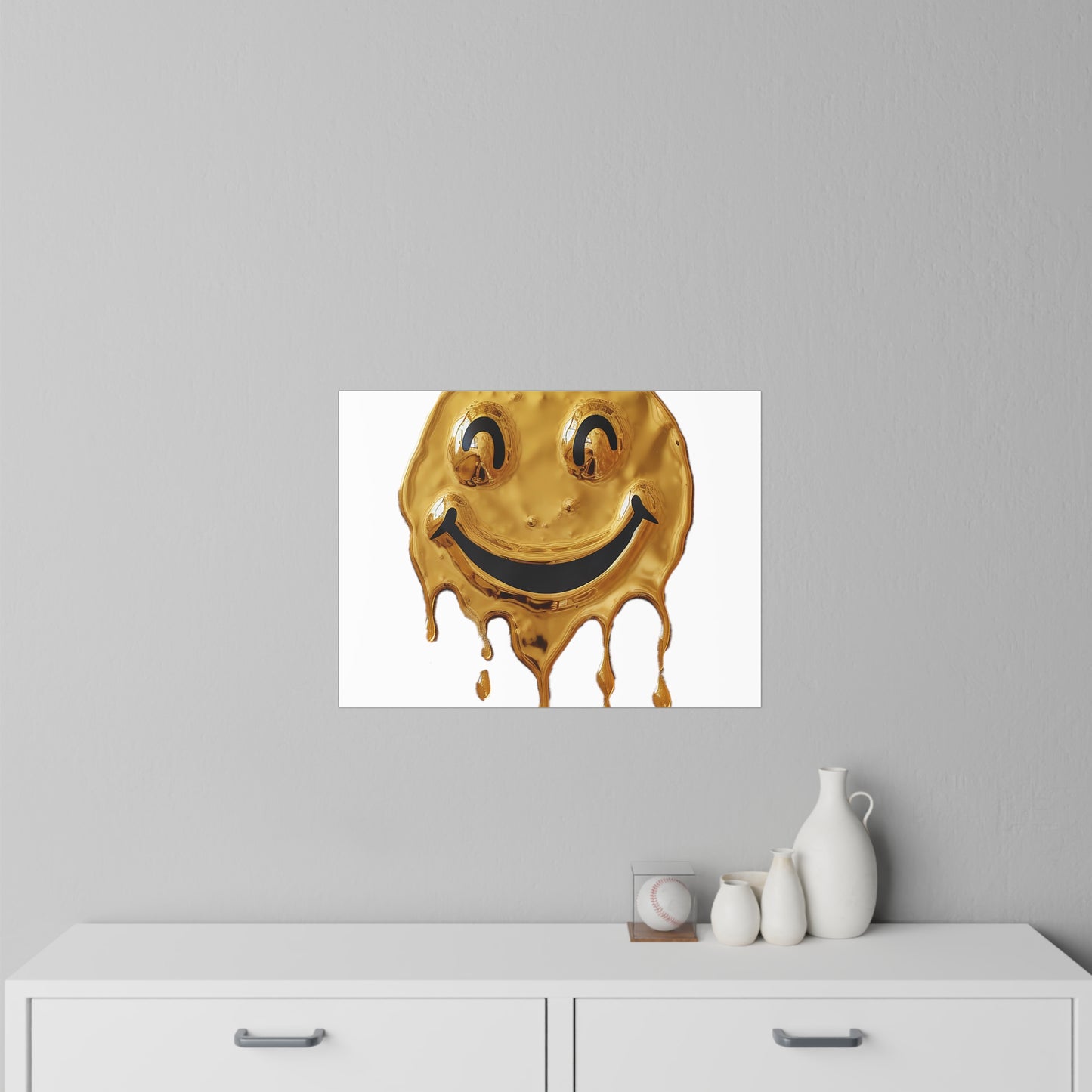 Dripping Gold Smiley Wall Decal