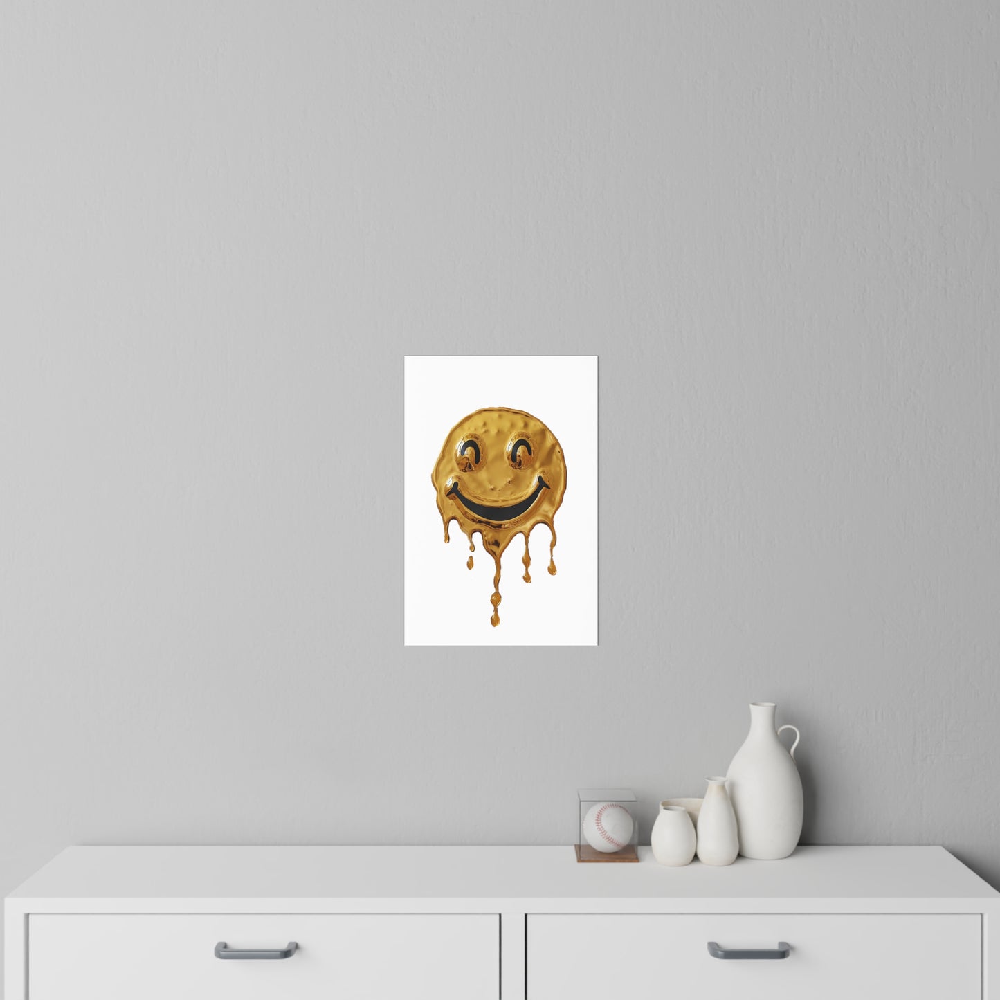 Dripping Gold Smiley Wall Decal